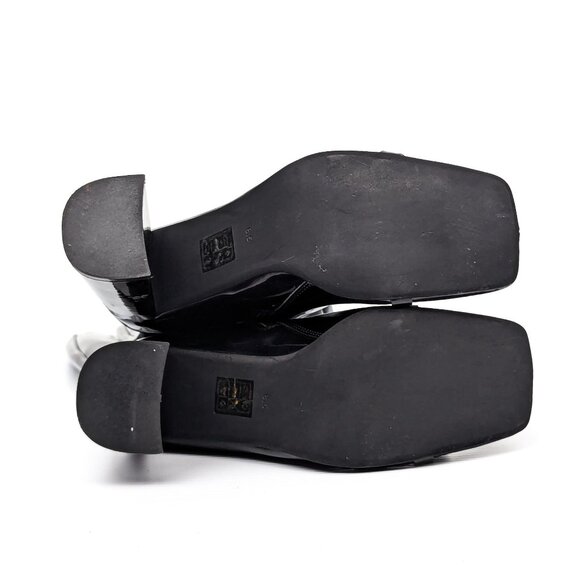 Jeffrey Campbell Women Patt Black Vegan Patent Chain Link fashion Knee Boots 8.5 - Picture 9 of 9